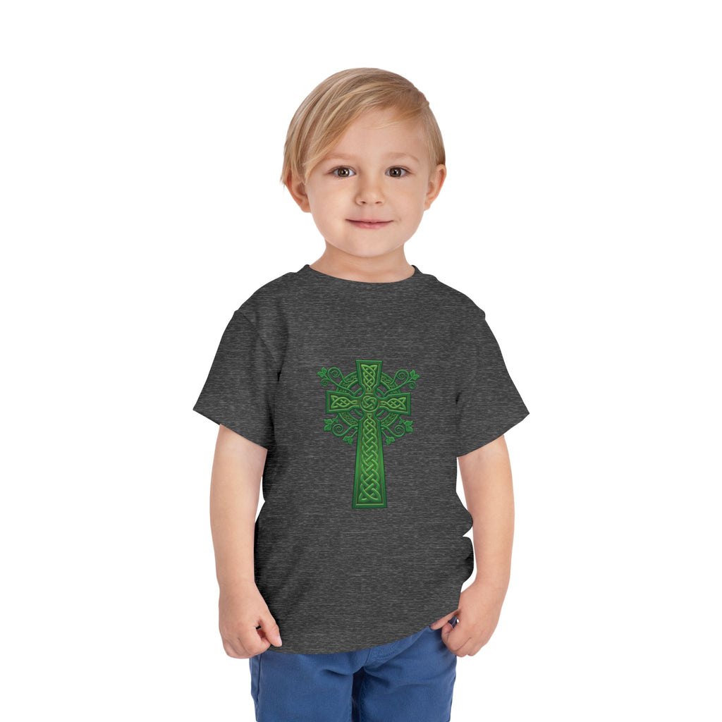 Toddler Tee — Green Celtic Cross Graphic (St. Patrick’s Day)