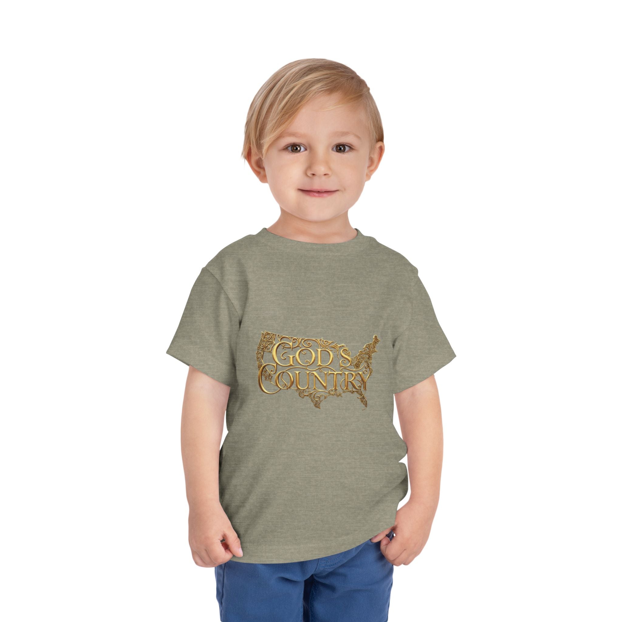 Toddler Tee — "God's Country" Gold Map Graphic