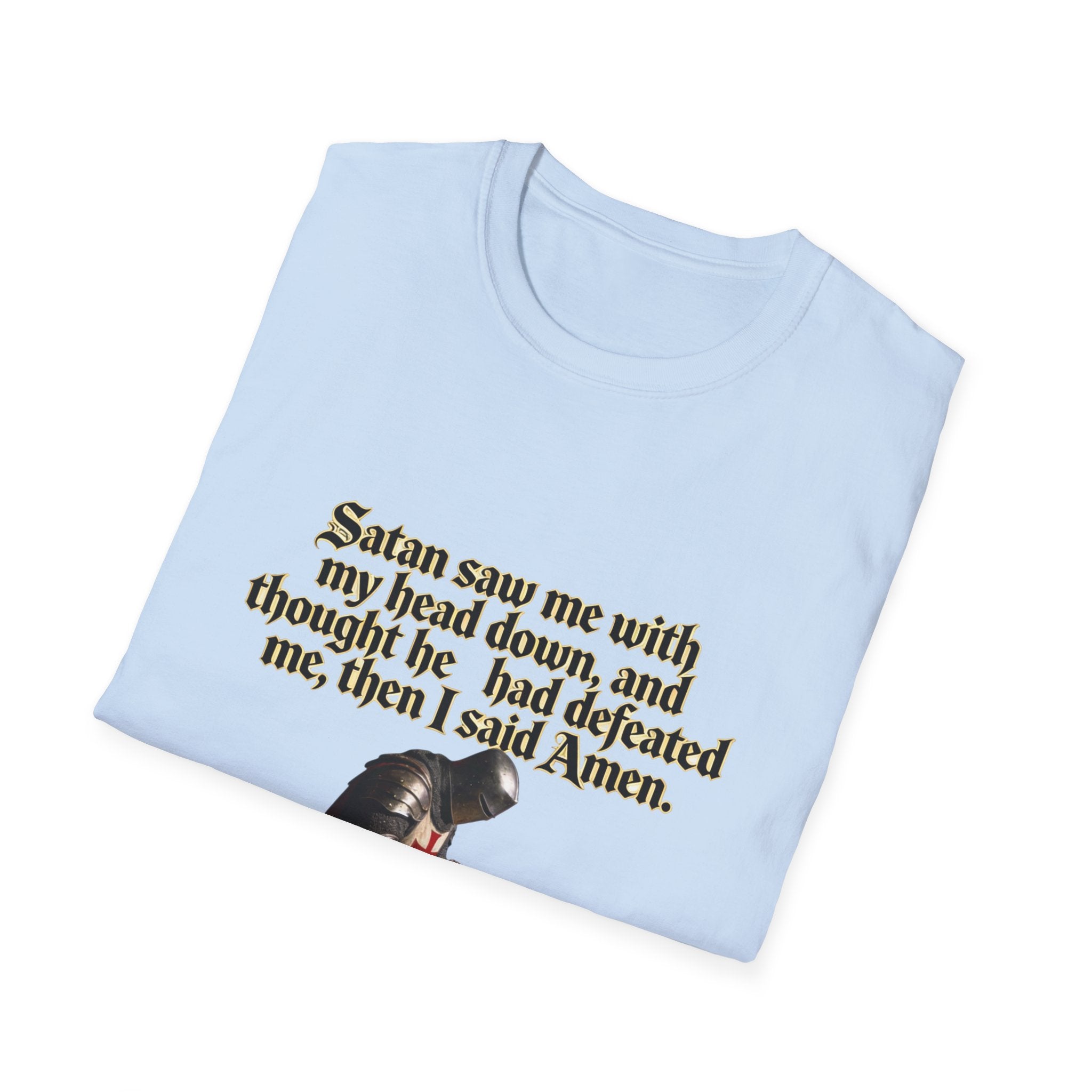 Christian Prayer T‑Shirt — "Satan Saw Me…Then I Said Amen" Faith Tee