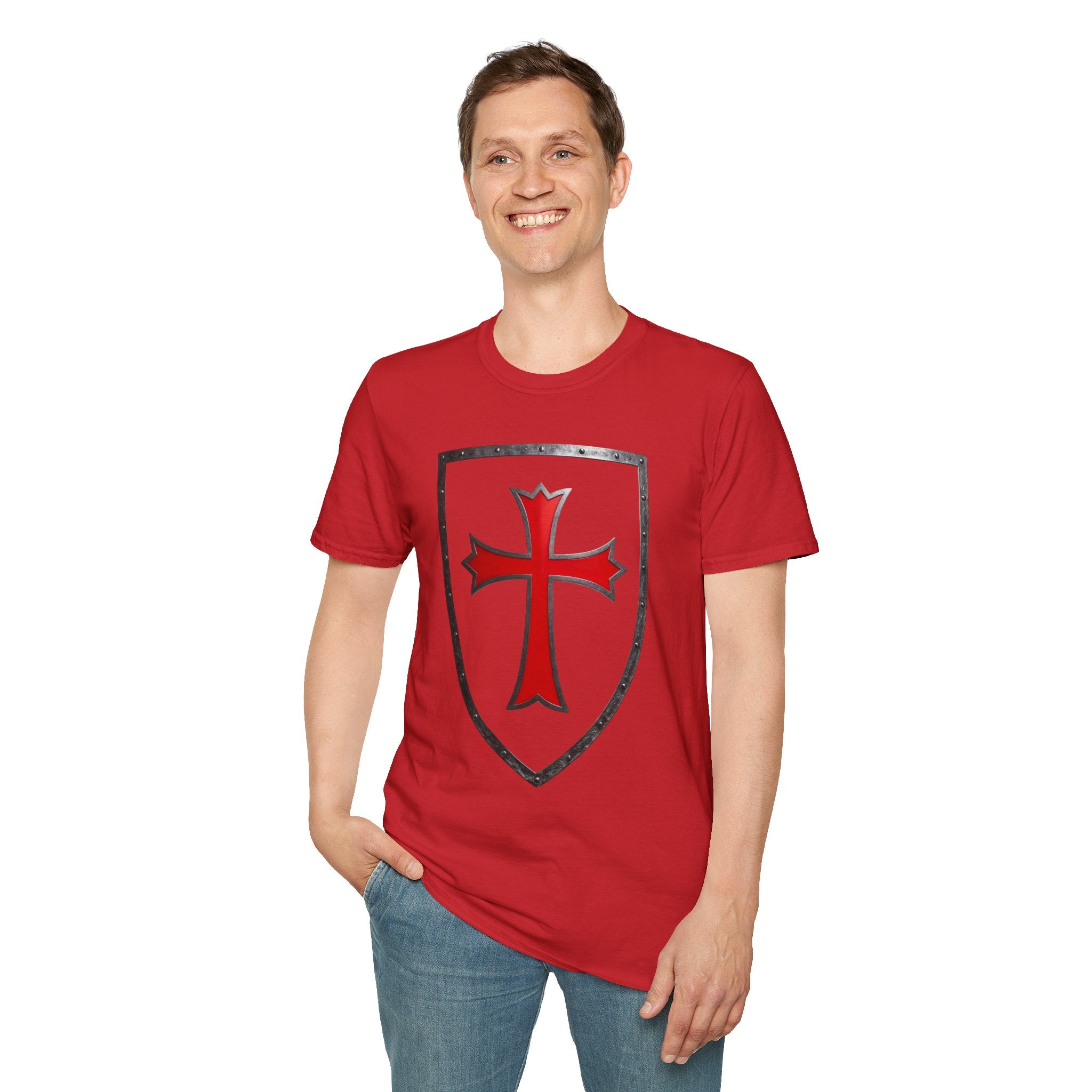 Crusader Shield T-Shirt — Red Cross Medieval Shield Tee