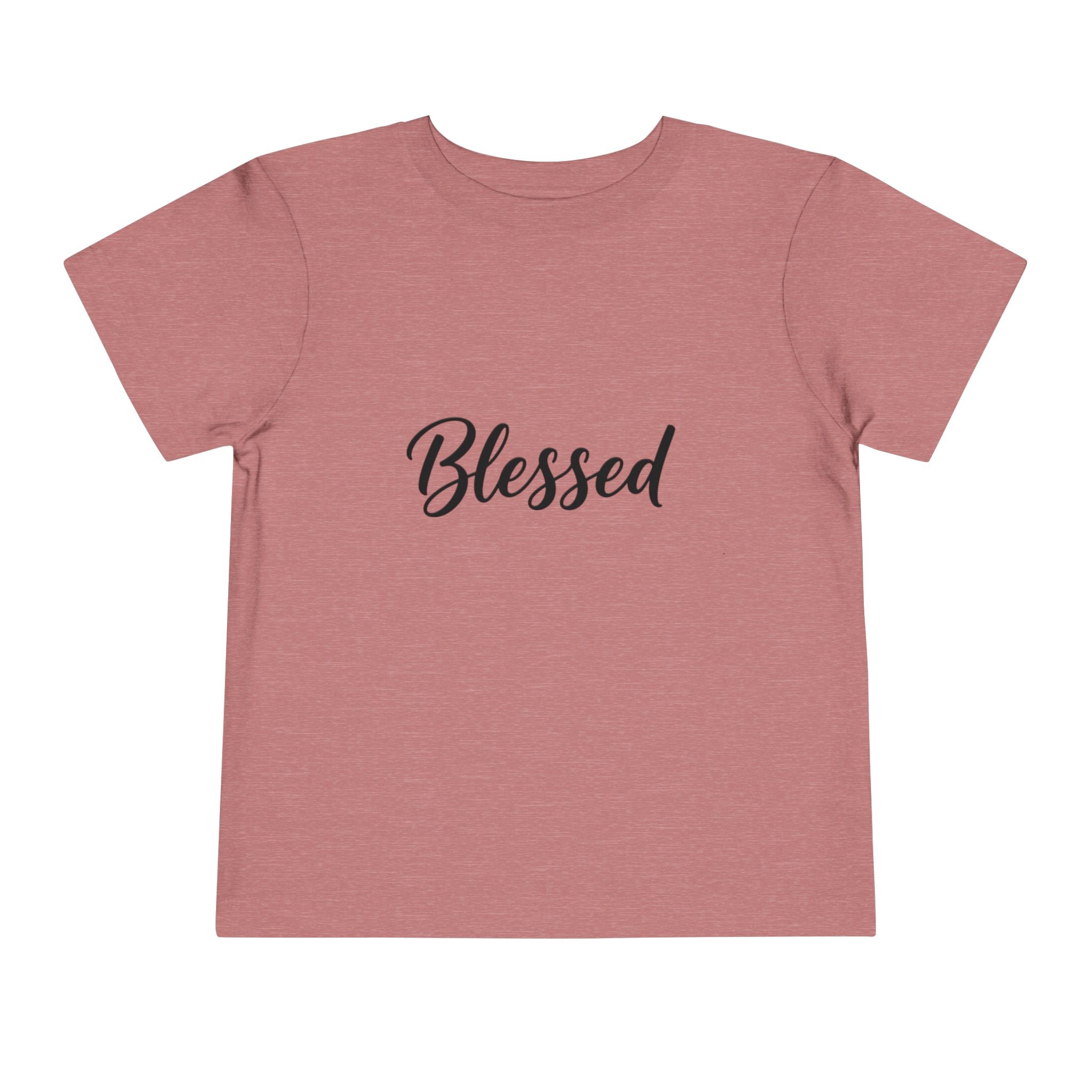 Blessed Toddler Tee — White Short Sleeve Baby Shirt with Script Text