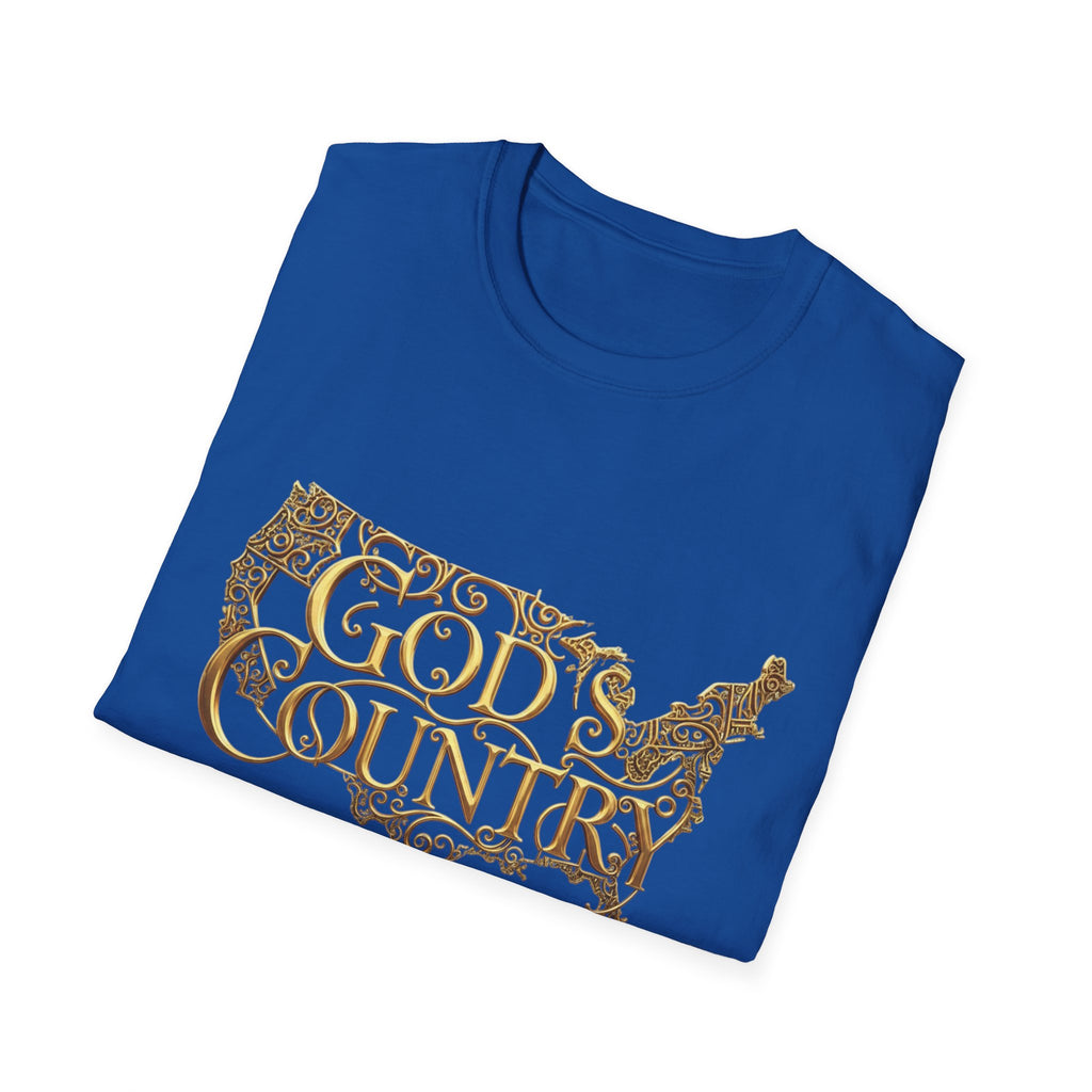 God's Country T-Shirt — Vintage USA Map Faith Tee