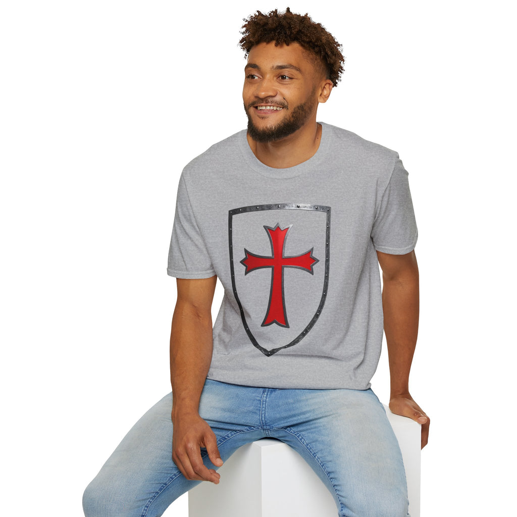 Crusader Shield T-Shirt — Red Cross Medieval Shield Tee
