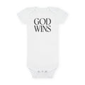 God Wins Organic Baby Onesie – Religious Christian Infant Bodysuit