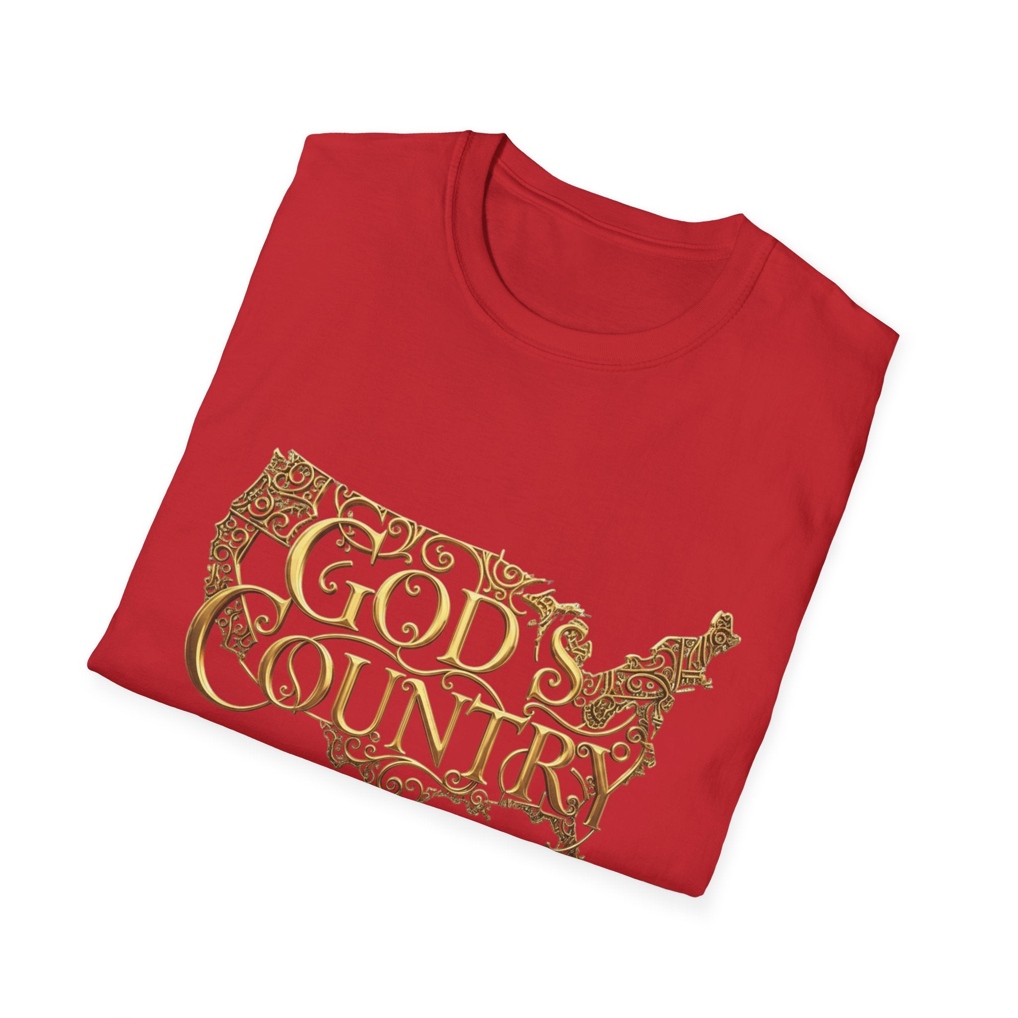 God's Country T-Shirt — Vintage USA Map Faith Tee