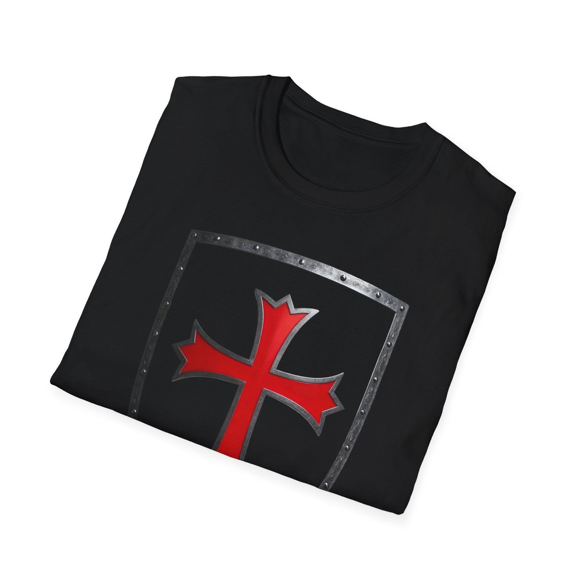 Crusader Shield T-Shirt — Red Cross Medieval Shield Tee