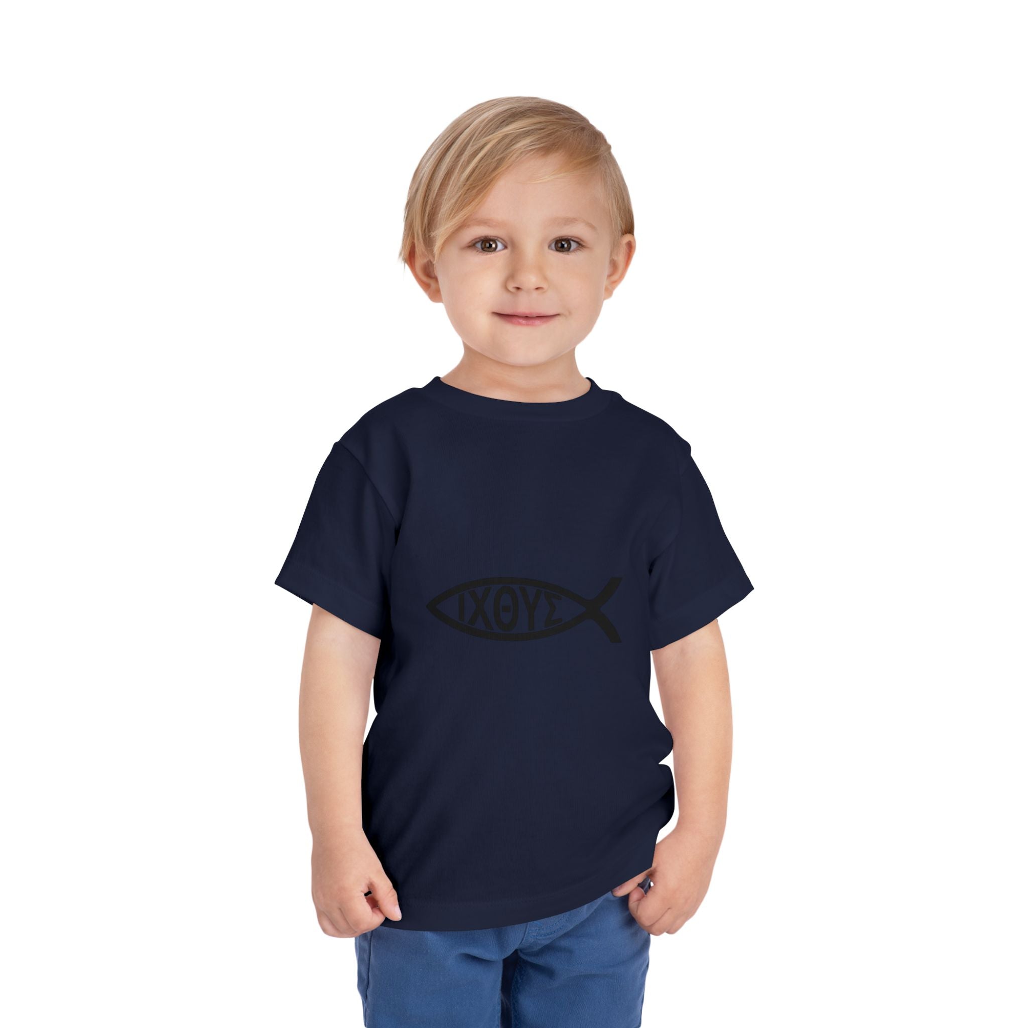 Toddler Tee — Christian Ichthys Fish Logo Kids Shirt (Faith Symbol)