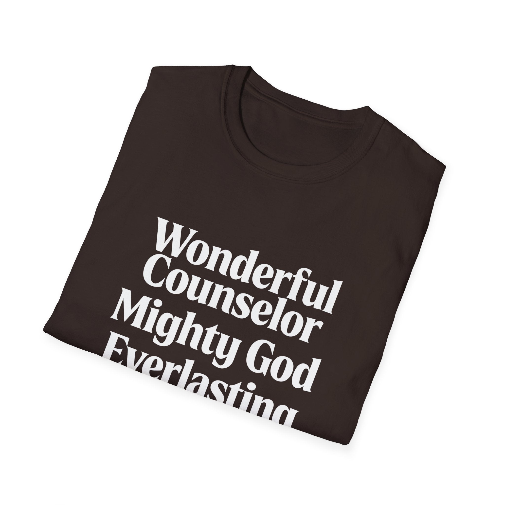 Names of Jesus from Isaiah T-Shirt — Plain Softstyle Crew Tee