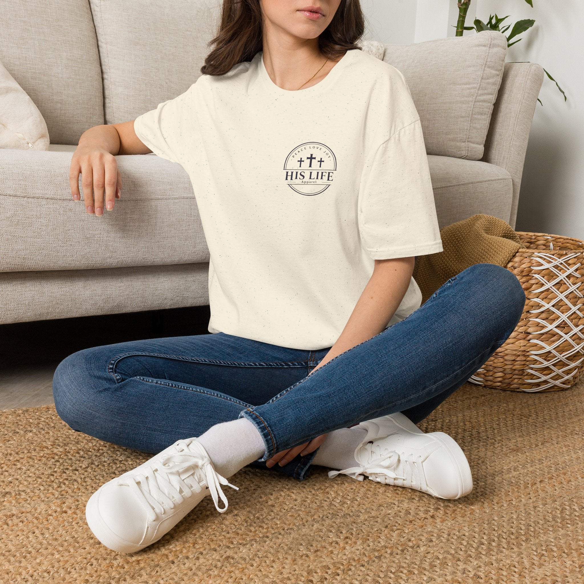 His Life Christian America 250 T-Shirt — Small Cross Logo Faith Tee