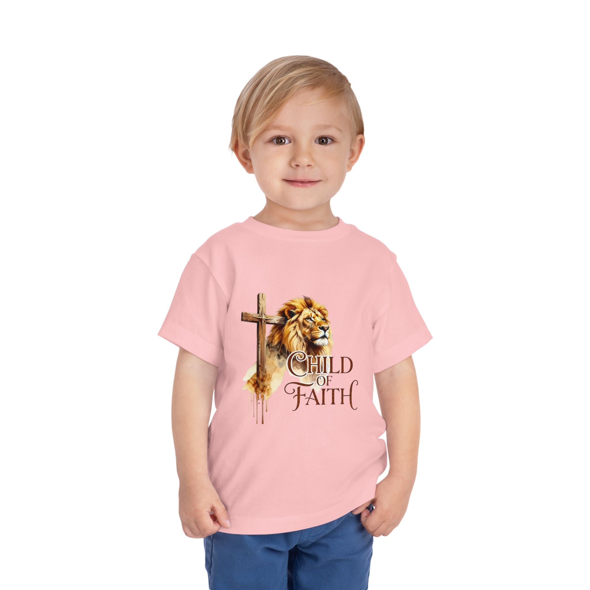 Child of Faith Toddler Tee — Lion & Cross Christian Kids Shirt