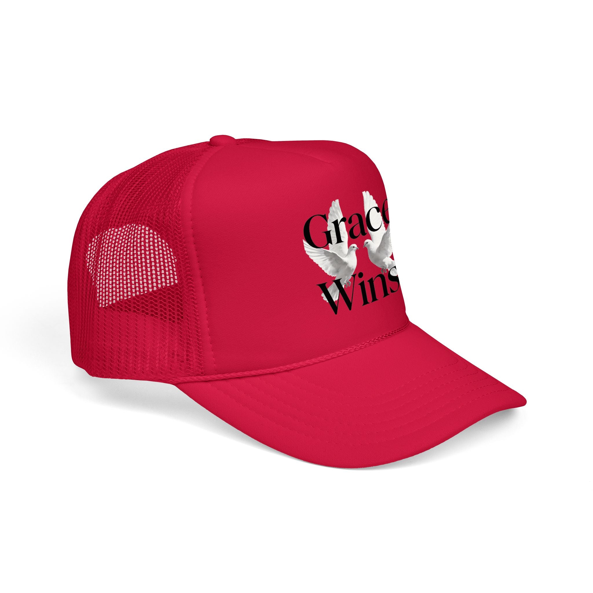 Grace Wins Trucker Hat — Inspirational Dove Foam Cap
