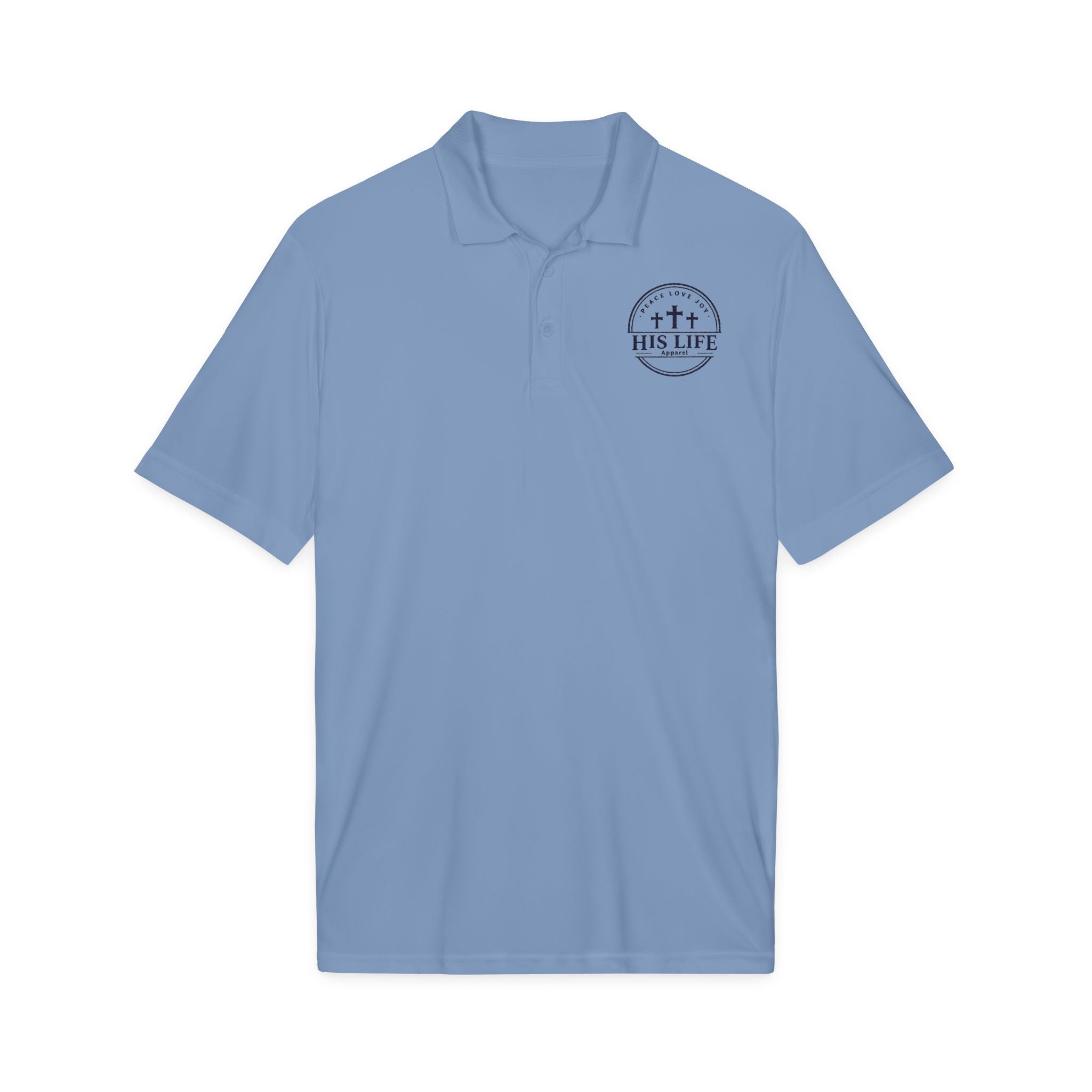 His Life Polo Shirt — Christian Cross Faith Logo Embroidered Polo