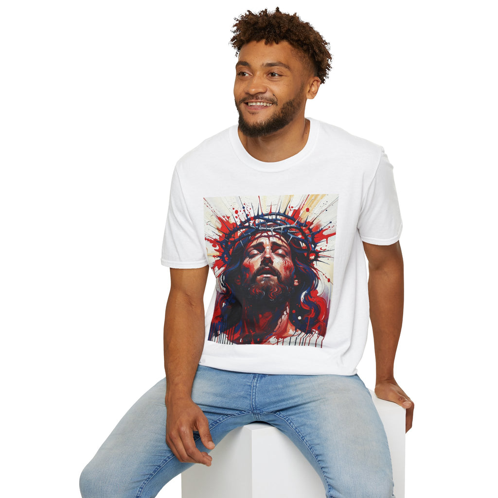 Religious Portrait T-Shirt — Crown of Thorns Christian Art Tee