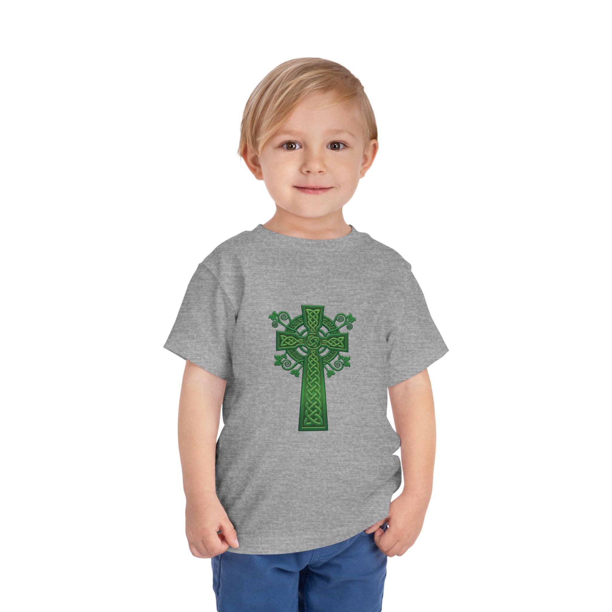 Toddler Tee — Green Celtic Cross Graphic (St. Patrick’s Day)