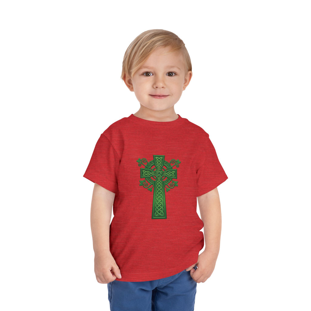 Toddler Tee — Green Celtic Cross Graphic (St. Patrick’s Day)