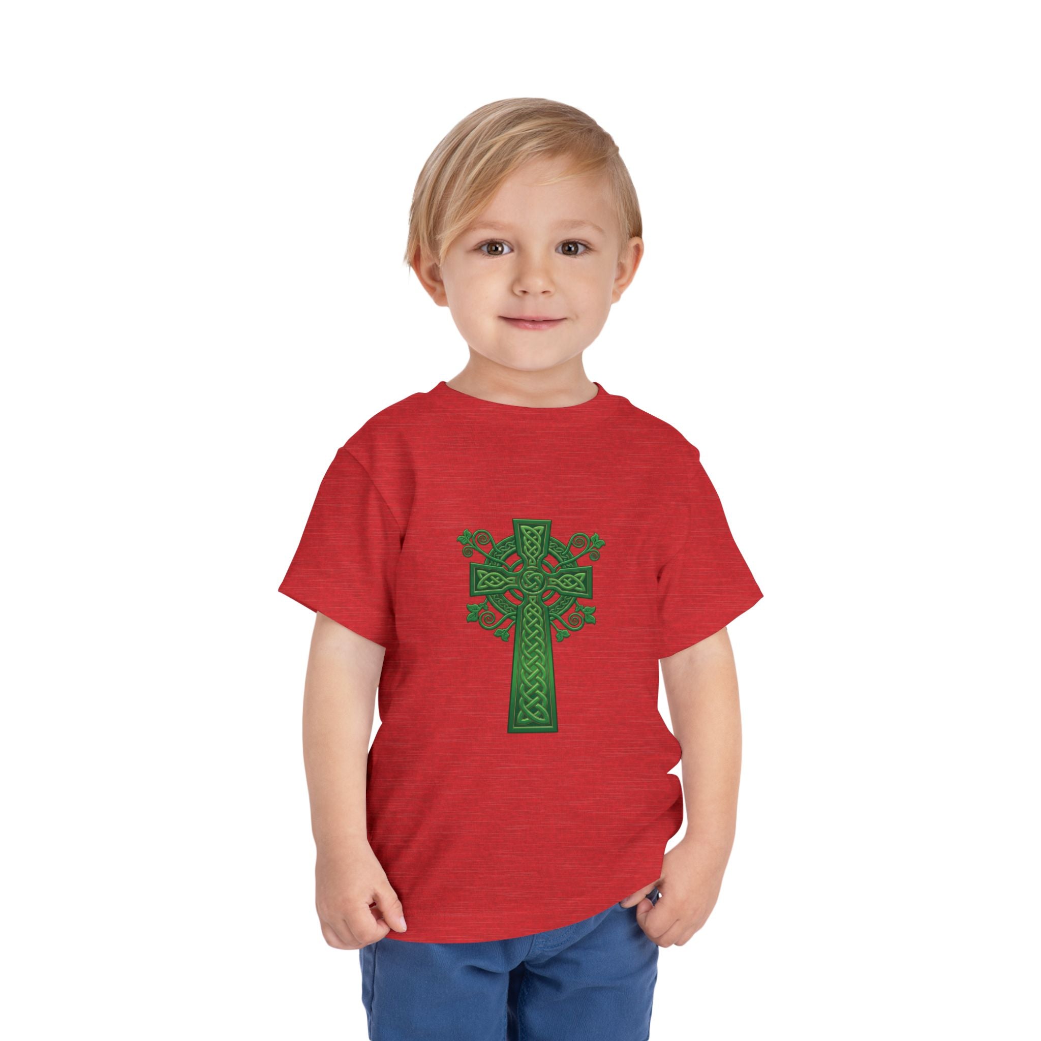 Toddler Tee — Green Celtic Cross Graphic (St. Patrick’s Day)