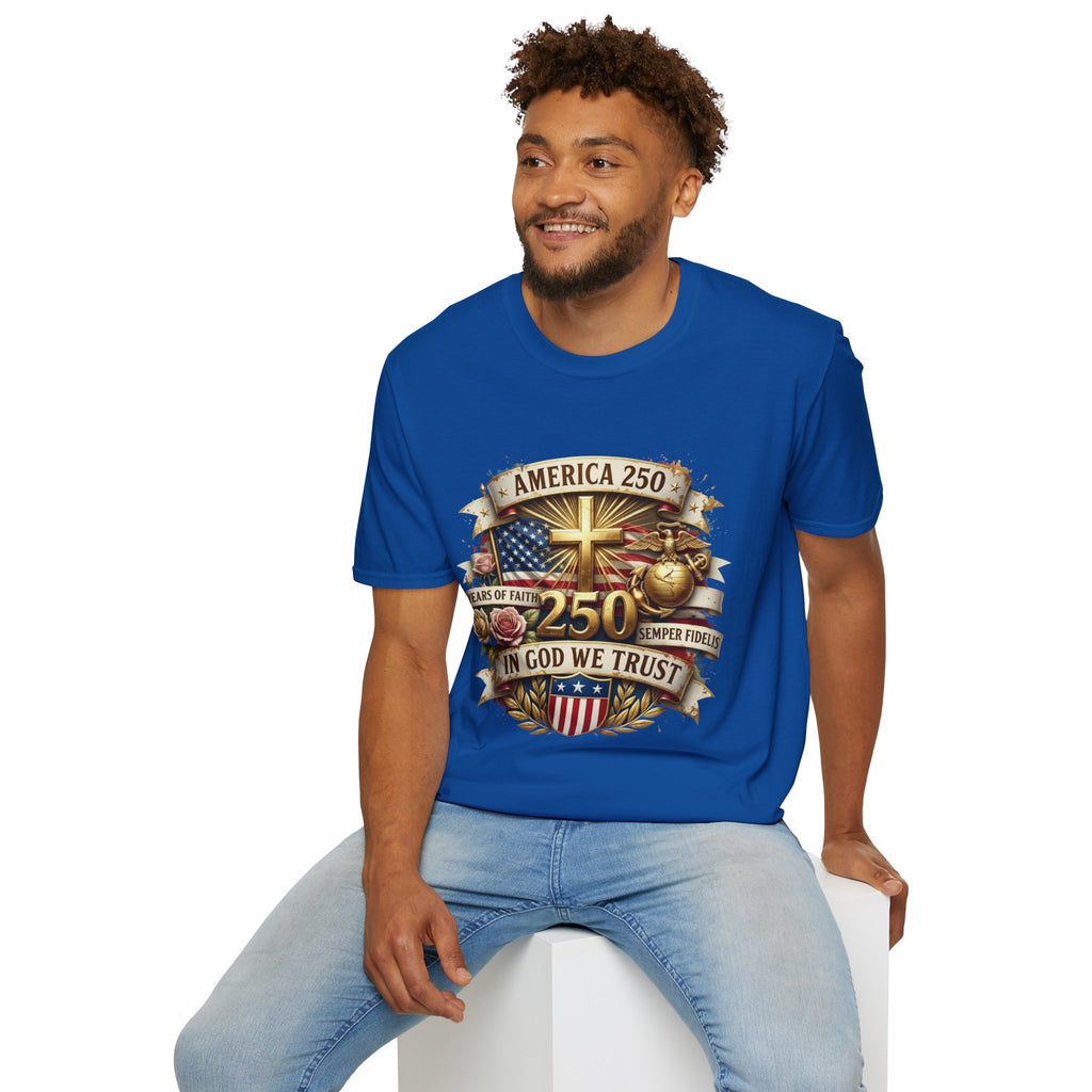 America 250 Christian T-Shirt — "In God We Trust" Patriotic Faith Tee