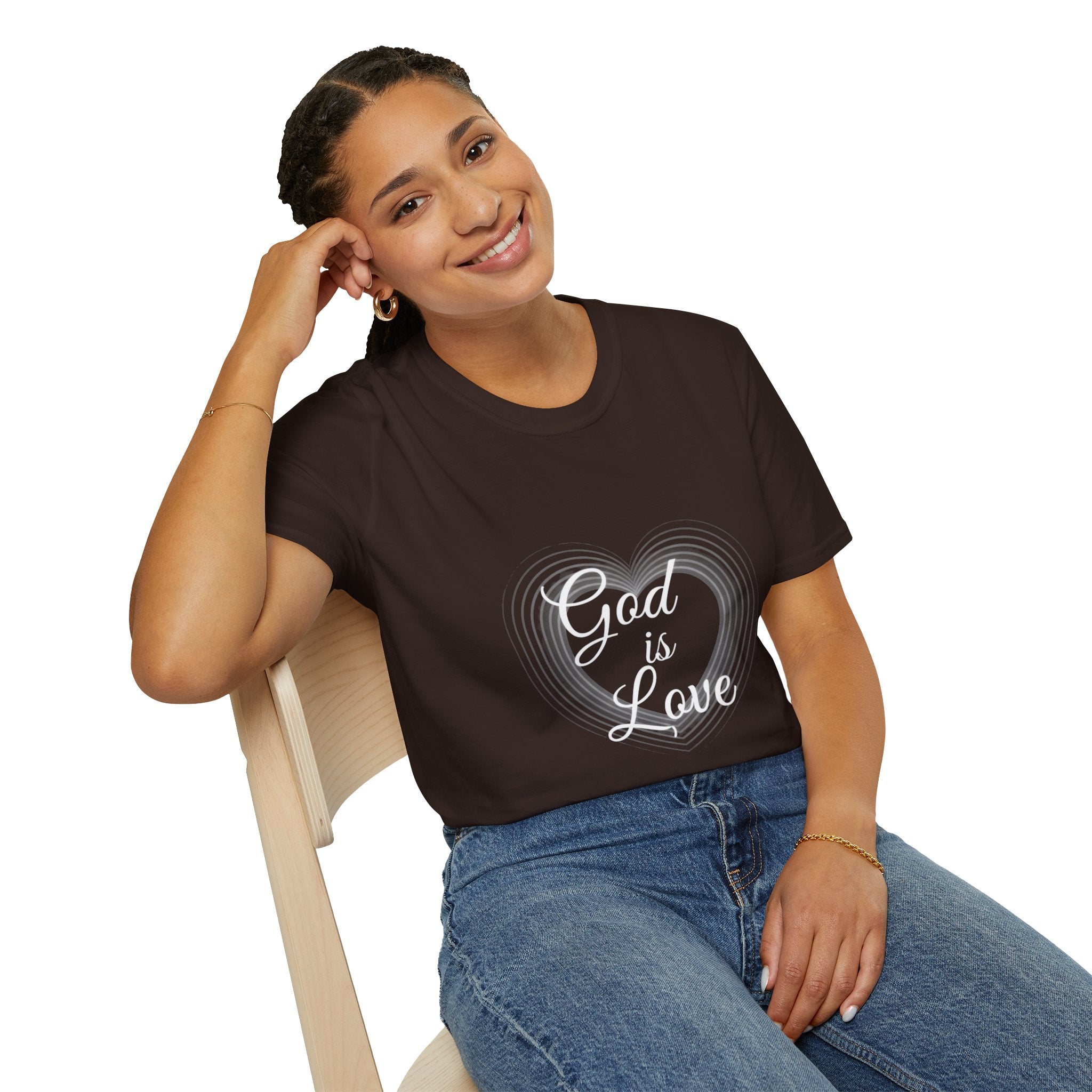 Heart Line Tee – Minimal White Heart Graphic T-Shirt