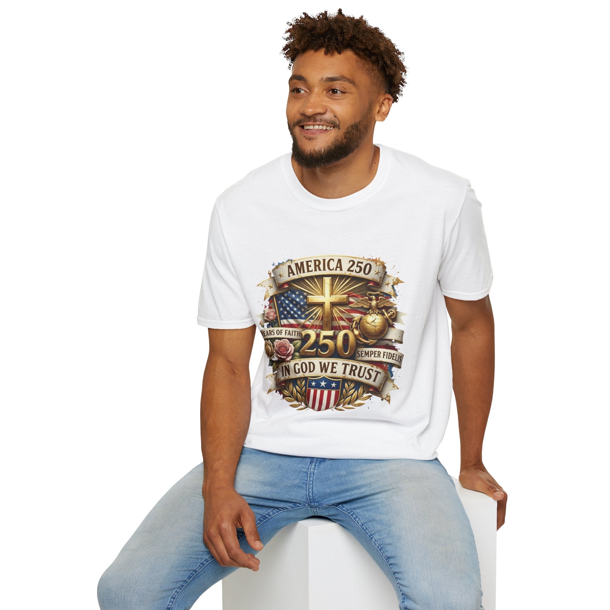 America 250 Christian T-Shirt — "In God We Trust" Patriotic Faith Tee