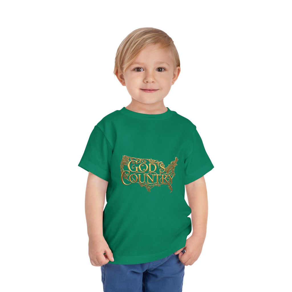 Toddler Tee — "God's Country" Gold Map Graphic