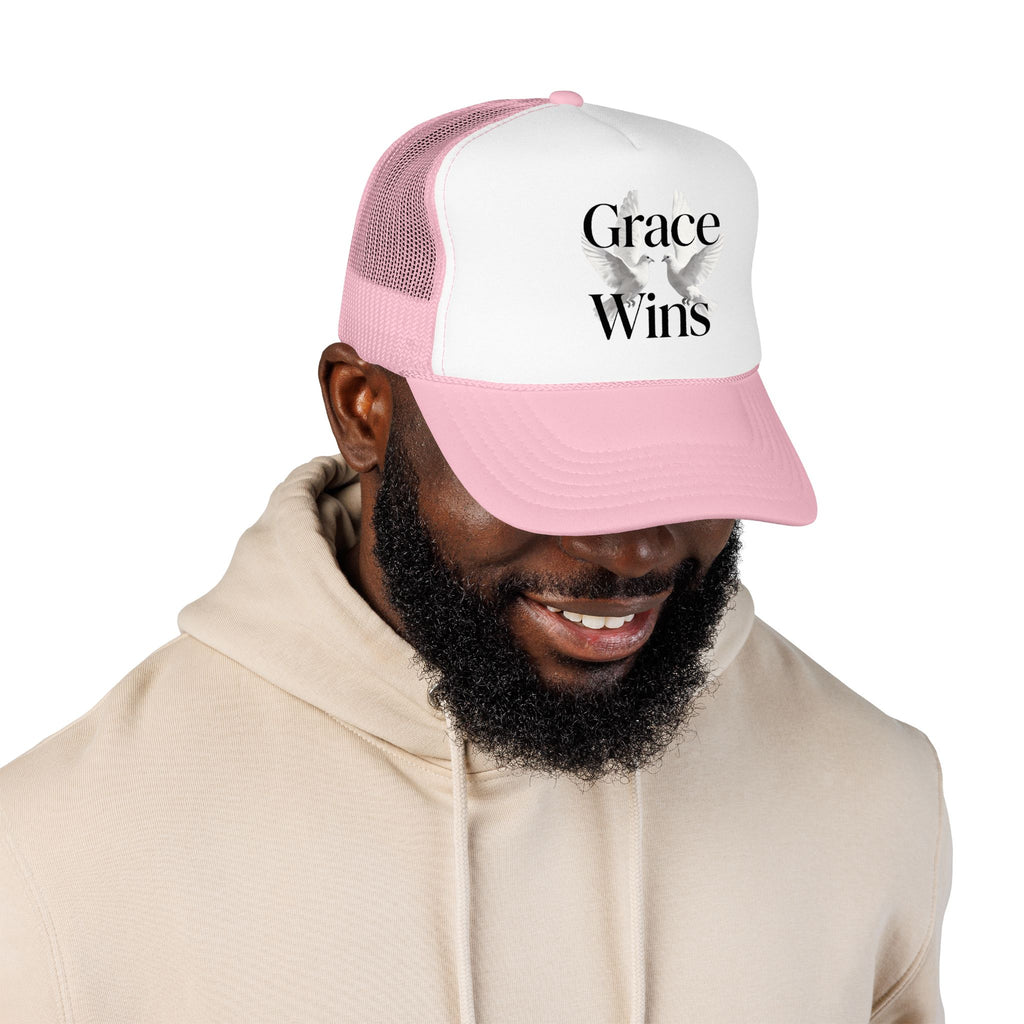 Grace Wins Trucker Hat — Inspirational Dove Foam Cap