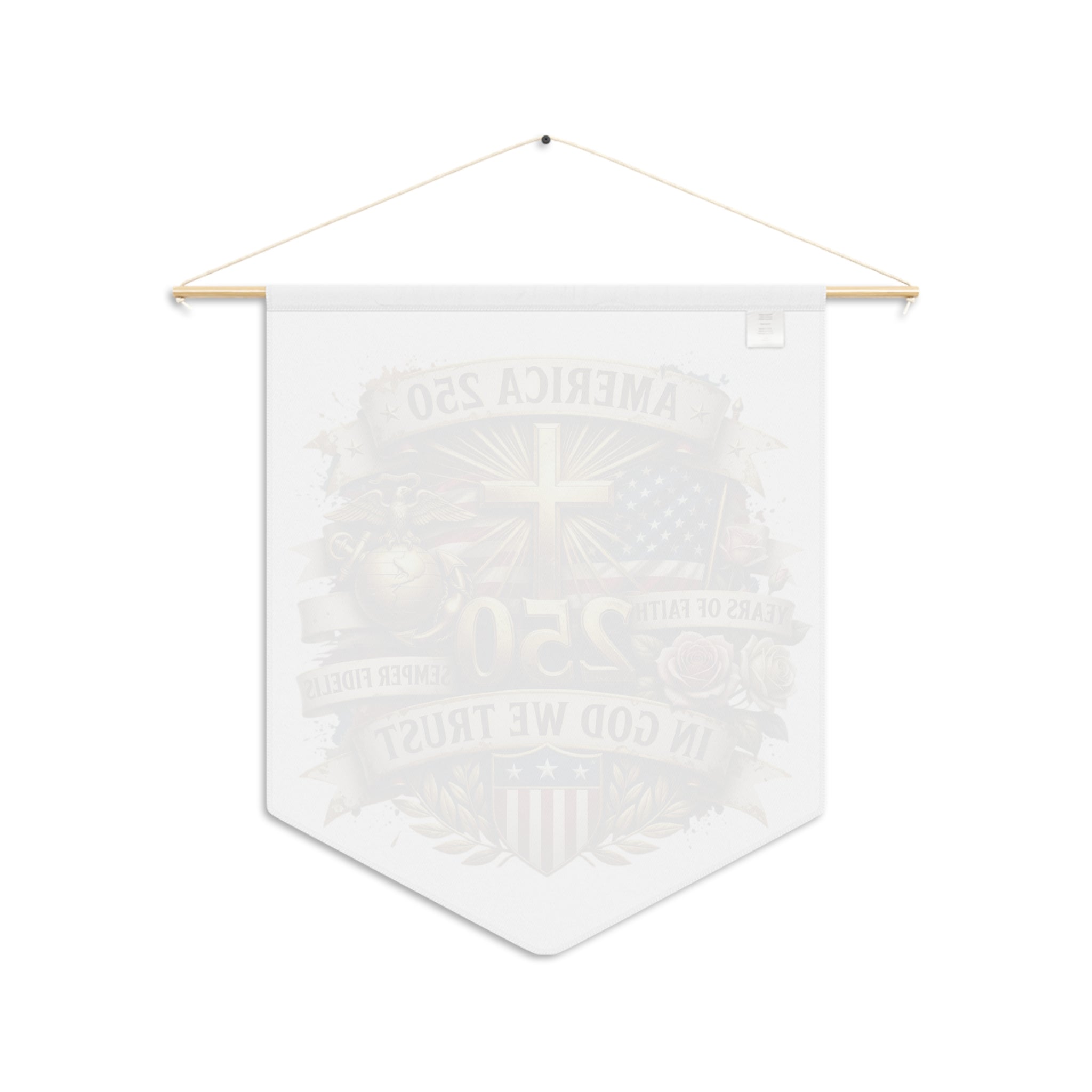 America 250 Semper Fidelis Pennant Banner — In God We Trust Patriotic Wall Flag