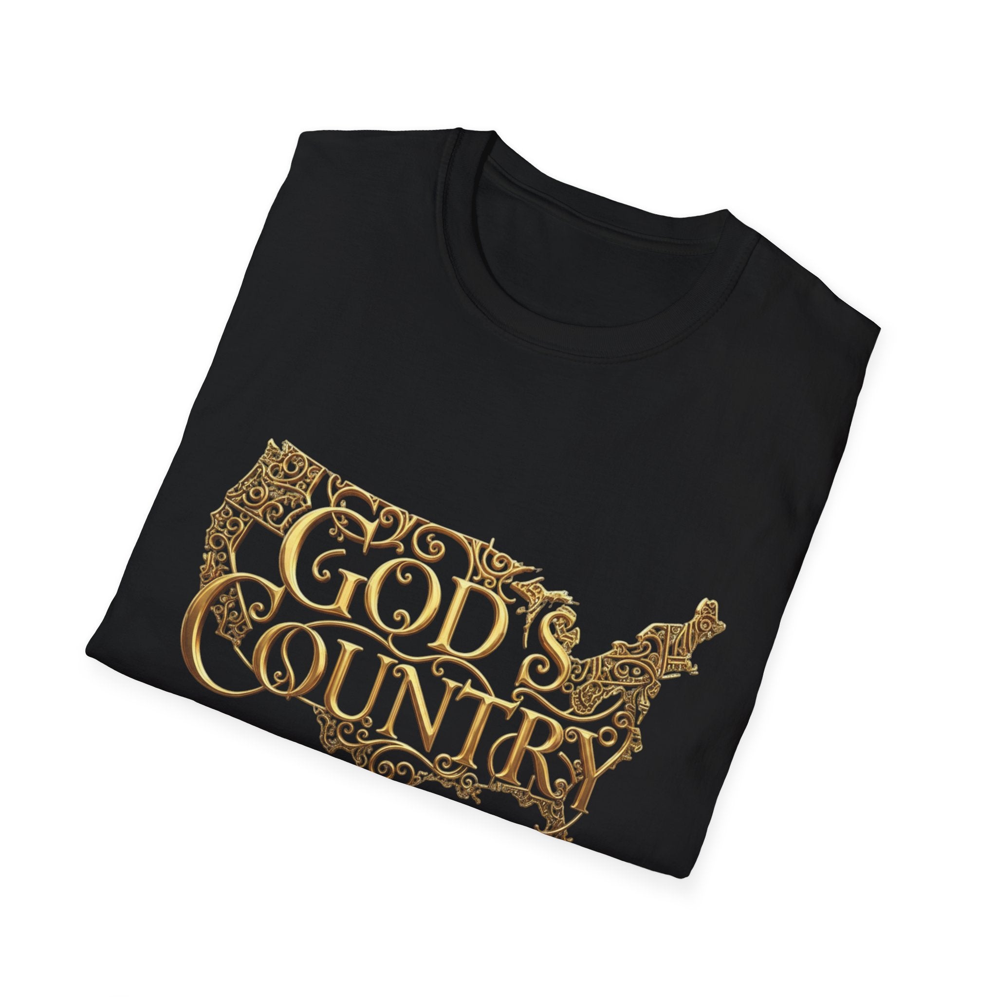 God's Country T-Shirt — Vintage USA Map Faith Tee