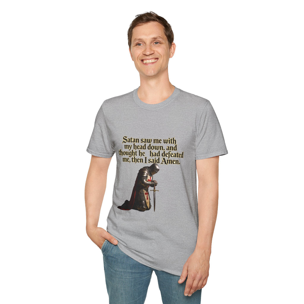 Christian Prayer T‑Shirt — "Satan Saw Me…Then I Said Amen" Faith Tee