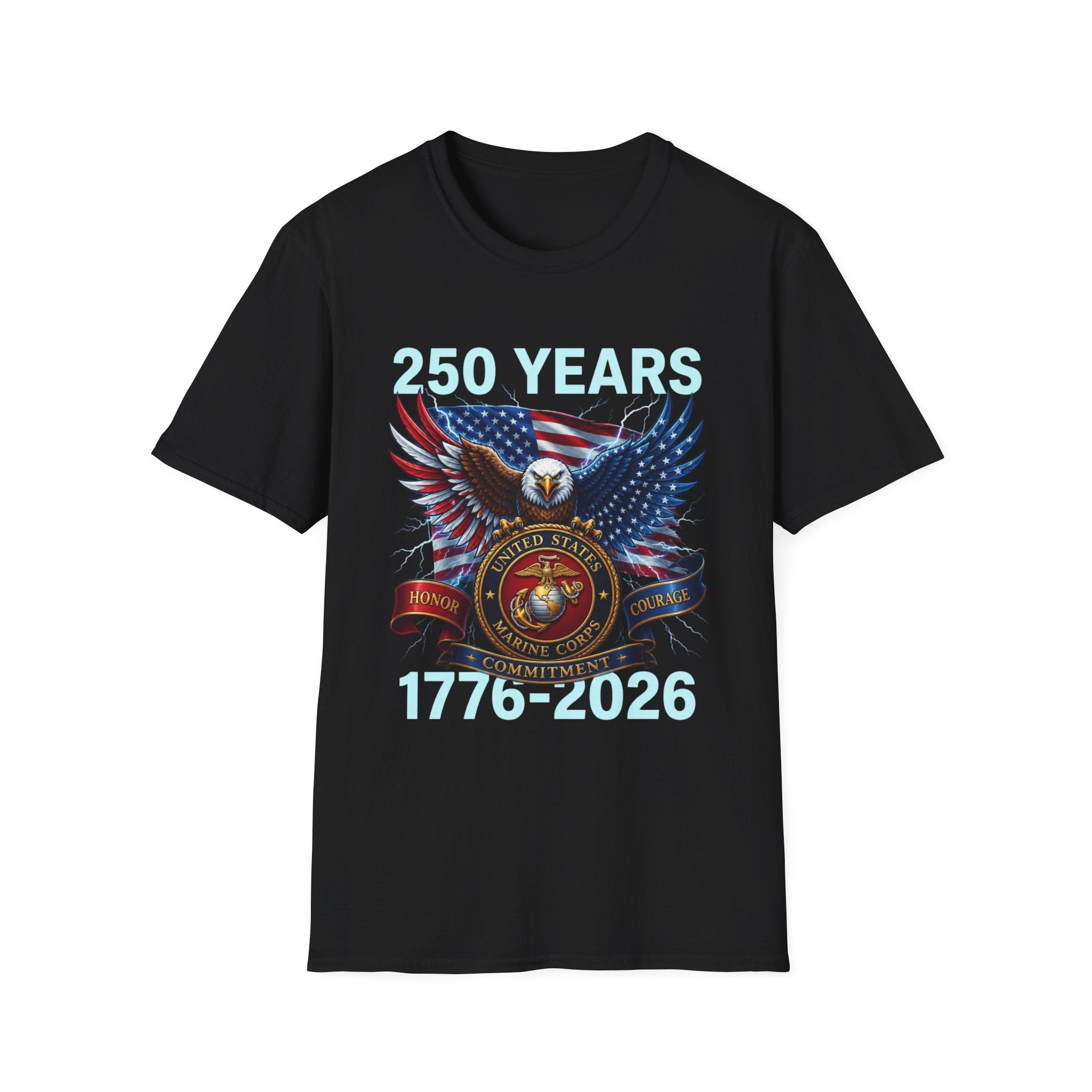 250 Years 1776–2026 Eagle Flag T-Shirt — Patriotic USA Anniversary Tee