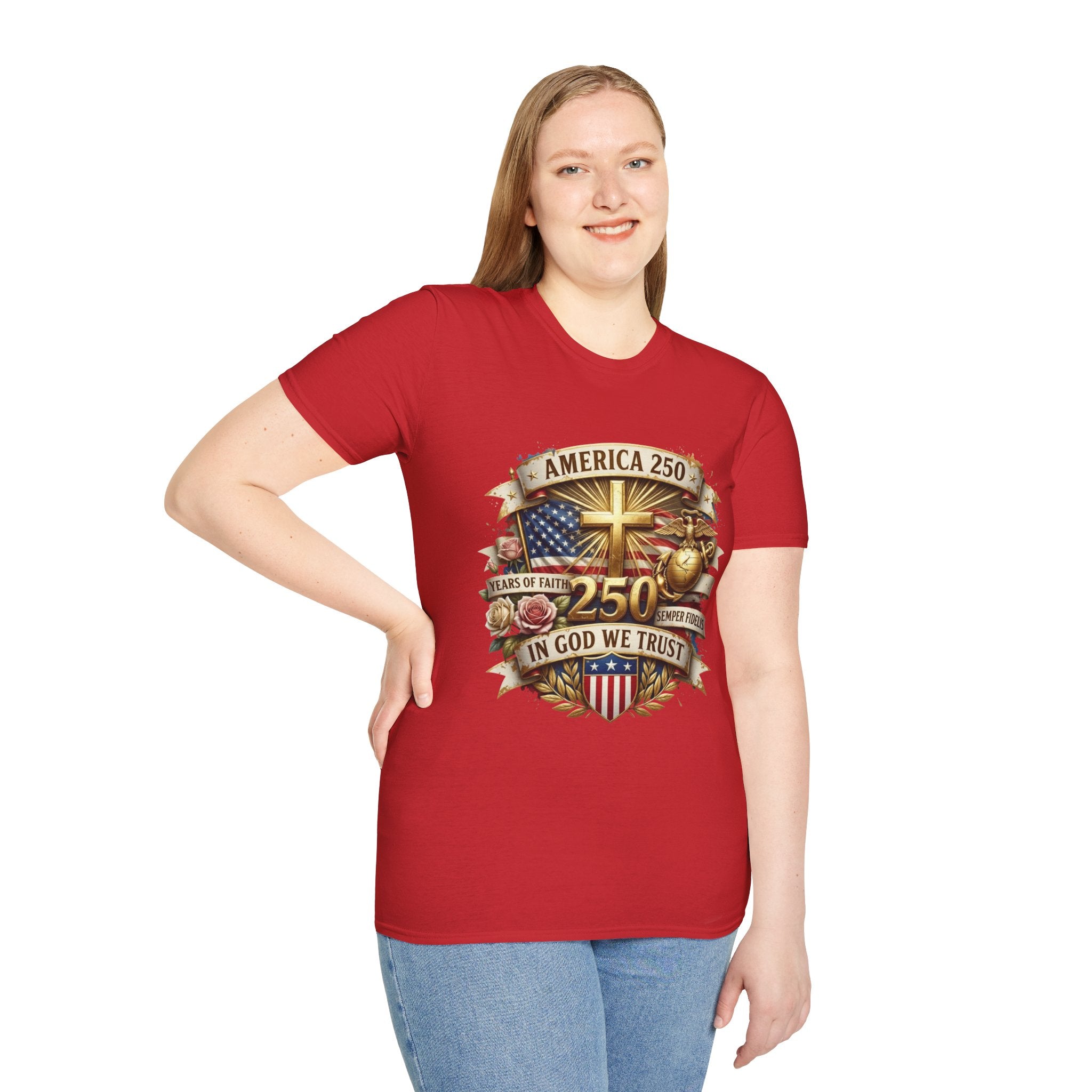 America 250 Christian T-Shirt — "In God We Trust" Patriotic Faith Tee