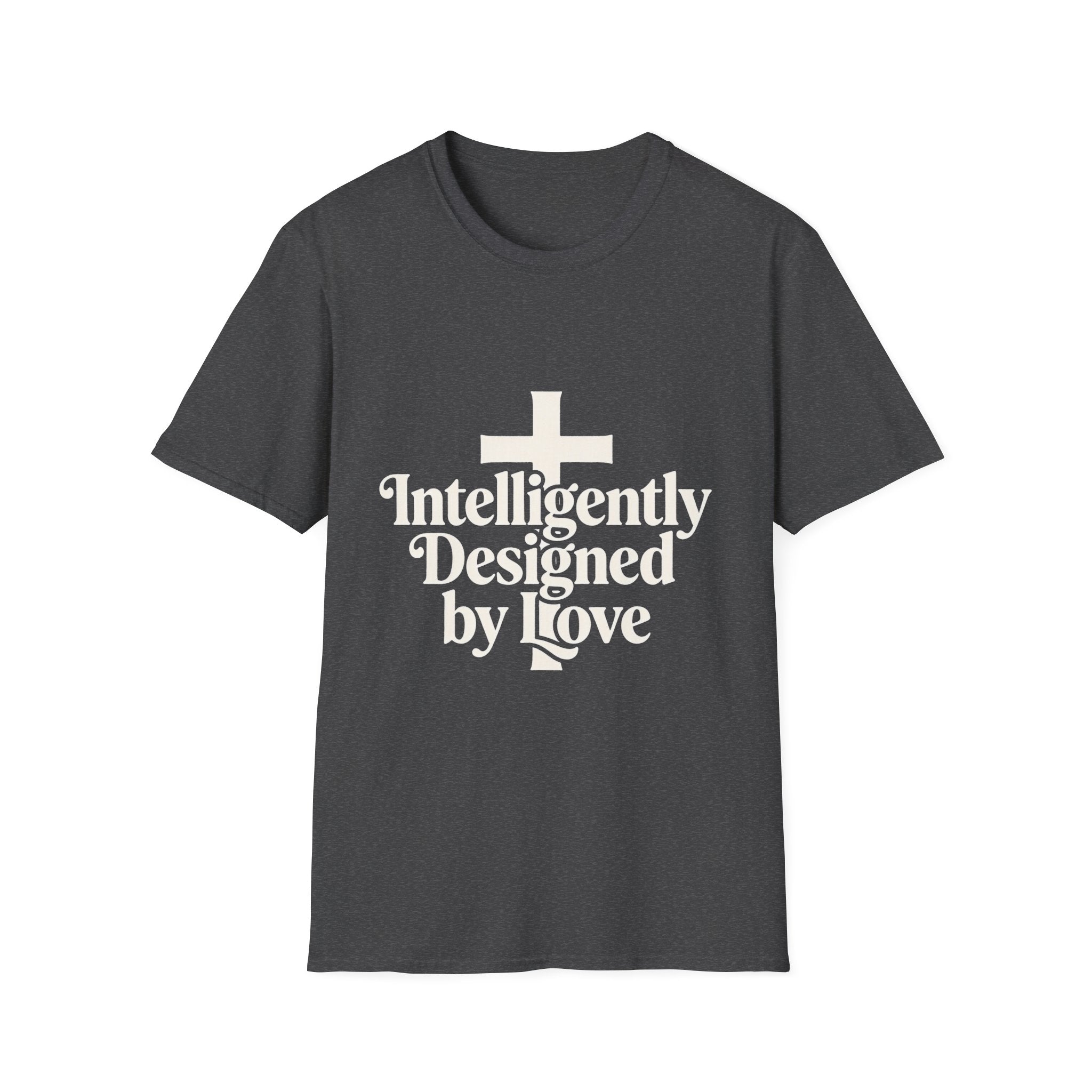 Christian T-Shirt — "Intelligently Designed by Love" Cross Faith Tee