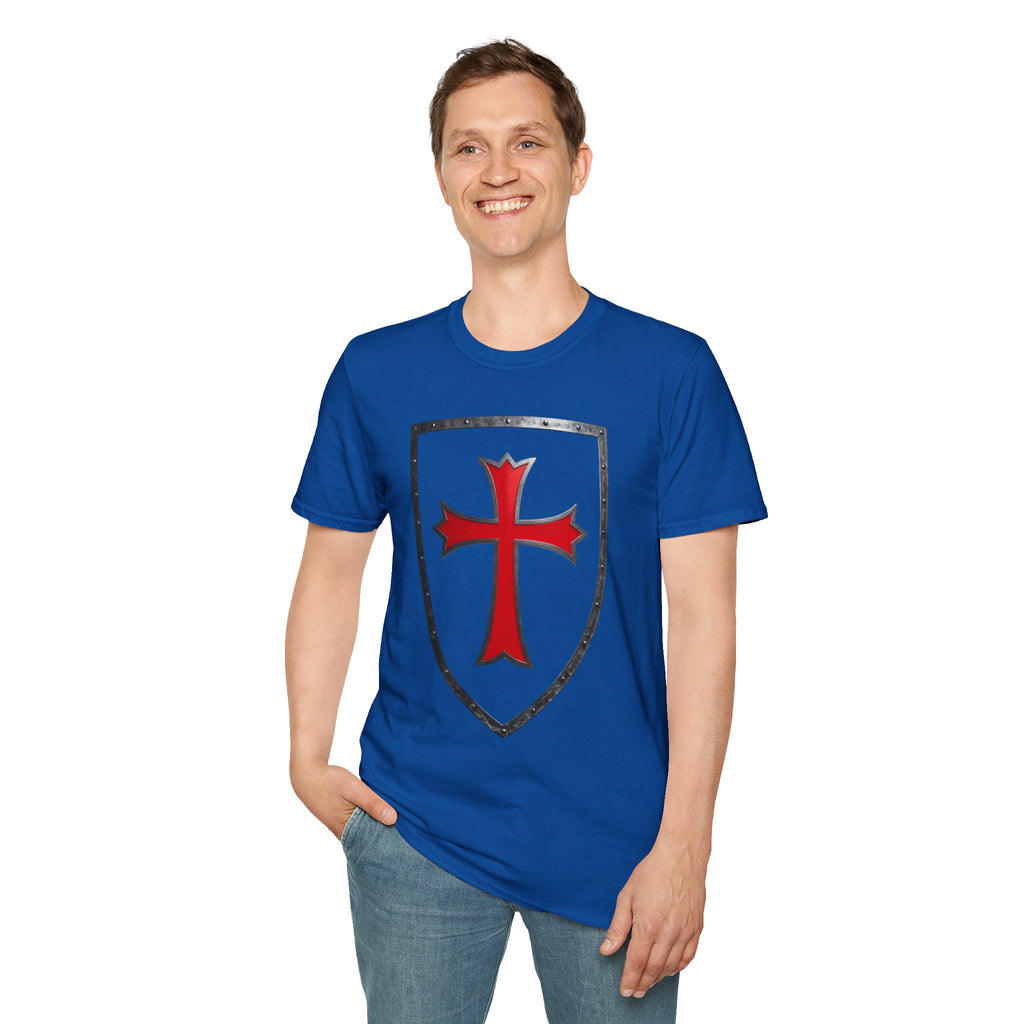 Crusader Shield T-Shirt — Red Cross Medieval Shield Tee
