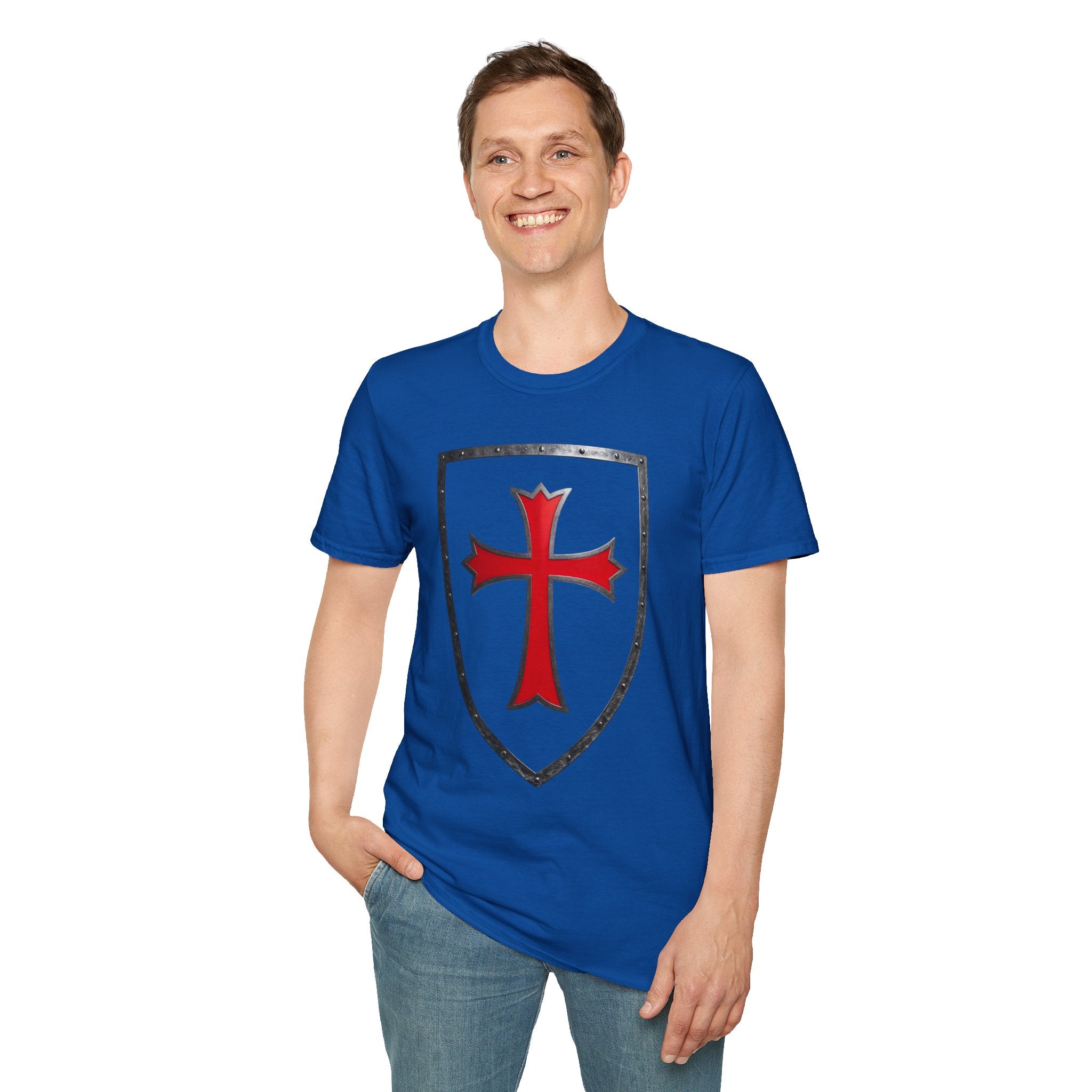 Crusader Shield T-Shirt — Red Cross Medieval Shield Tee
